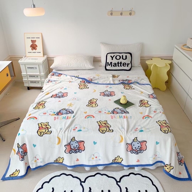 Chăn Tuyết Thu Đông Tiện Lợi, Hoạ Tiết DS Dễ Thương (shinbedding)