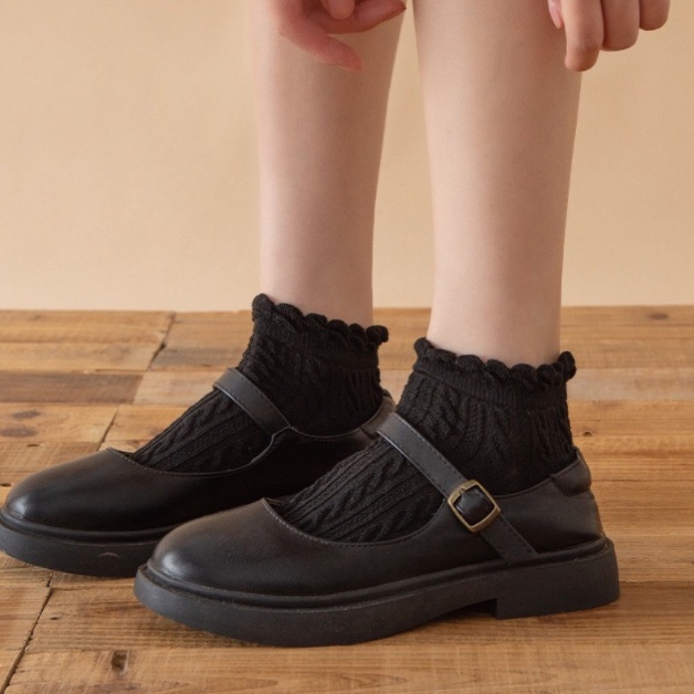Vớ cotton Ngắn Phối Ren Dễ Thương 6 Màu Lựa Chọn Dành Cho Bé Gái