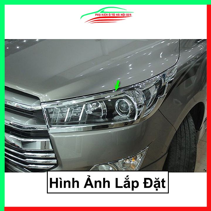 Ốp viền đèn pha hậu mạ crom Innova 2017-2023 chống trầy trang trí bảo vệ xe