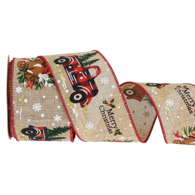 Cuộn Dây Ruy Băng Họa Tiết Cây Thông Noel Trang Trí Giáng Sinh