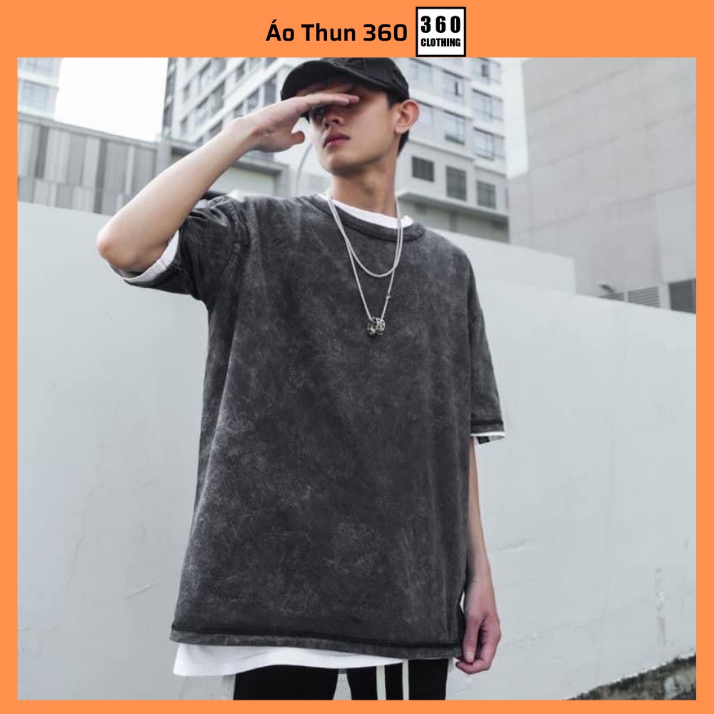 Áo thun Wash Trơn nam nữ tay lỡ form rộng dáng oversize chất Cotton 2 chiều siêu dày dáng xuông Ulzzang cực chất