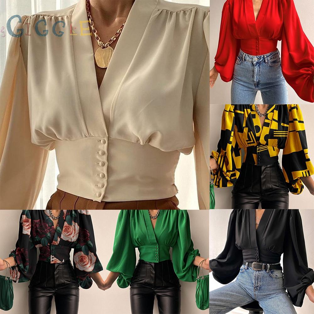 【FOR SALE】Top 1 Pcs Solid 35%Cotton&65%Polyester Deep V Neck Khaki/Red/Black/Green/Yellow