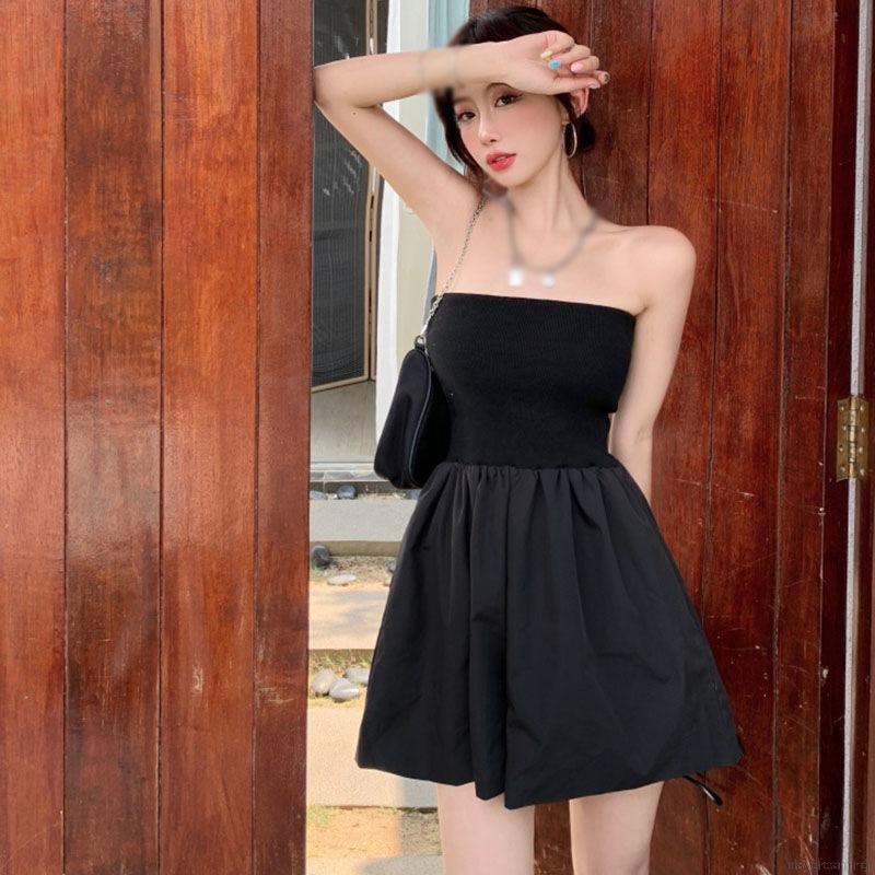 Bộ áo liền quần ngắn eo cao thời trang Hàn Quốc dành cho nữ