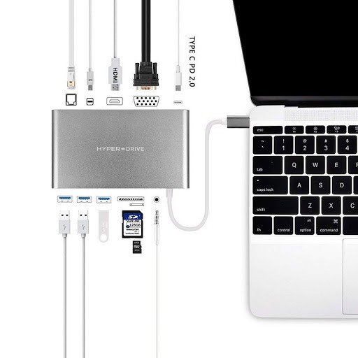 Cáp Macbook Pro HyperDrive DRIVE Ultimate USBC Hub full cổng