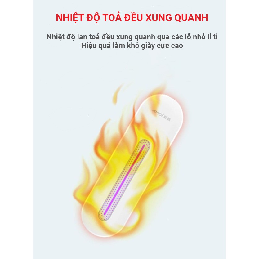 Máy sấy giày khử khuẩn khử mùi có tia UV ánh sáng tím hong khô làm ấm giày dép giảm mồ hôi mùi hôi chân