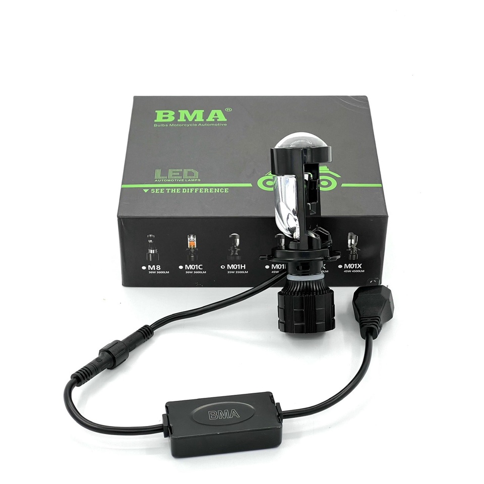 Bi cầu led m01b chân h4 lắp mọi loại xe máy 2015 trở lại chính hãng rtd ( nói không hàng fake)