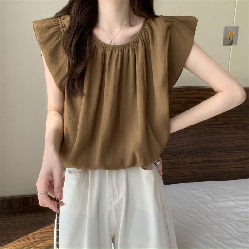 Áo Sơ Mi Tay Cánh Tiên Dáng Rộng Thiết Kế Mới Thời Trang Mùa Hè