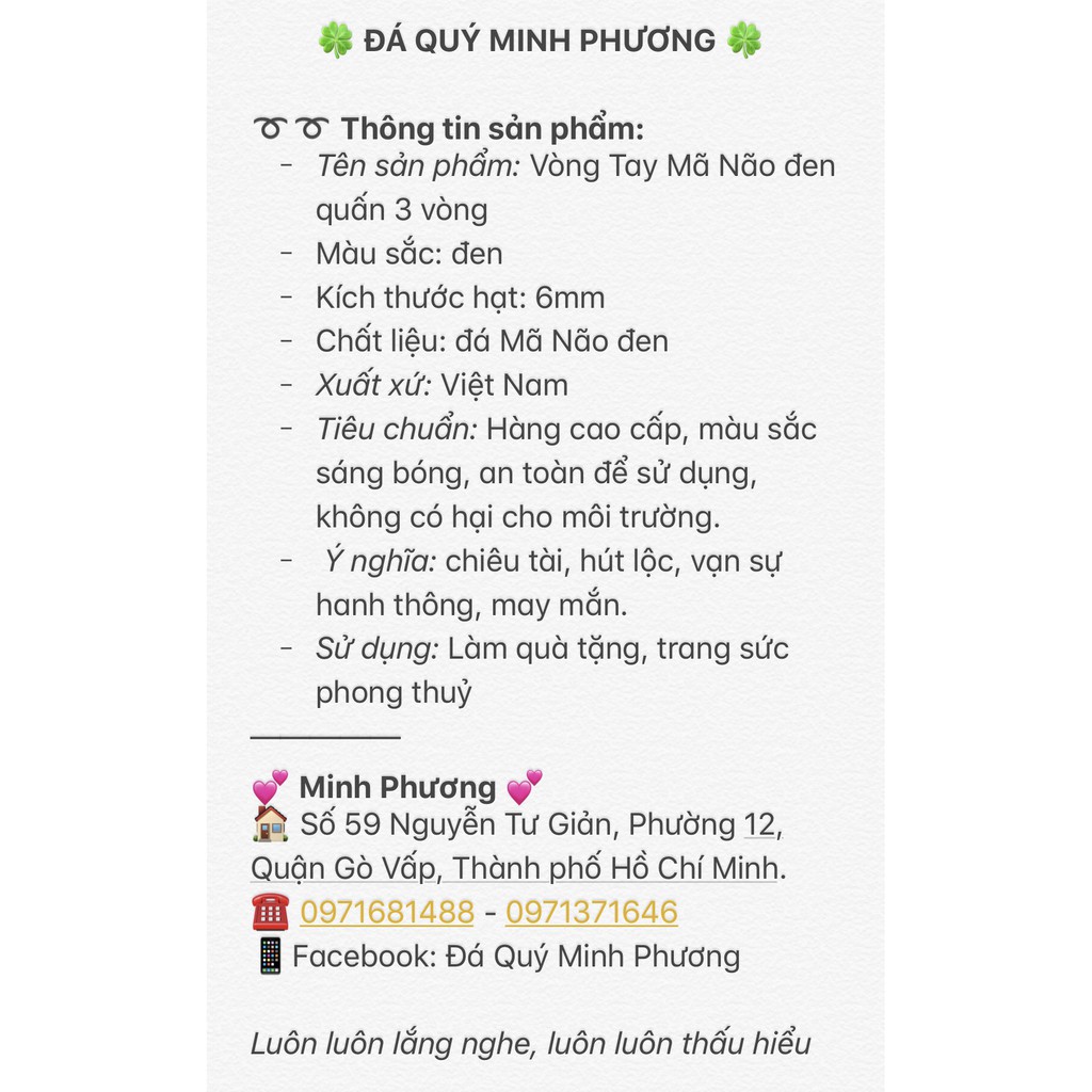 Vòng tay Phong Thủy đá Thạch Anh đen thiên nhiên hạt 6 ly quấn 3 vòng tay Tặng kèm hộp đựng VT060 - Hợp mệnh Mộc, Thủy