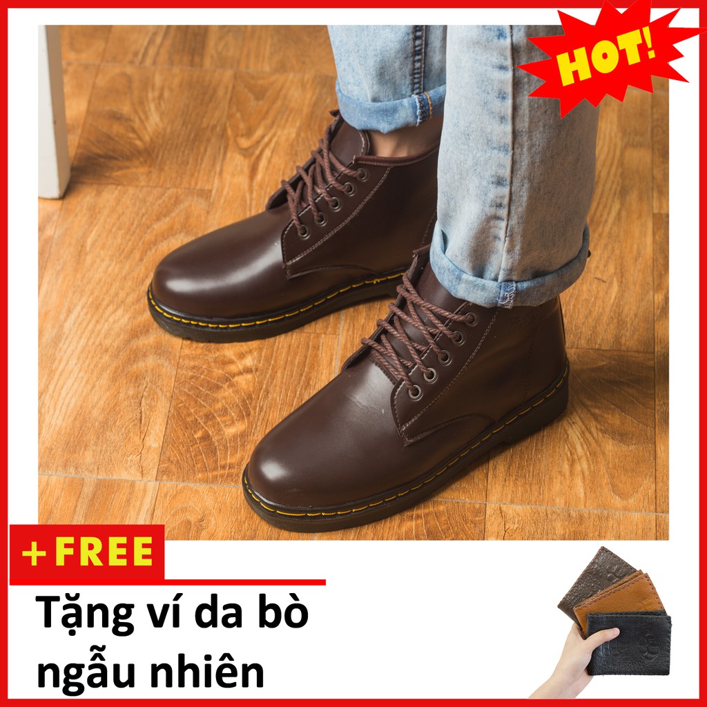 Giày Cao Cổ Nam AROTI Boot Da Chất Đẹp Cao Cấp,Đế Khâu Chắc Chắn Form Mạnh Mẽ, Nam Tính Màu Nâu,Đen-Đủ size M354-N(V)