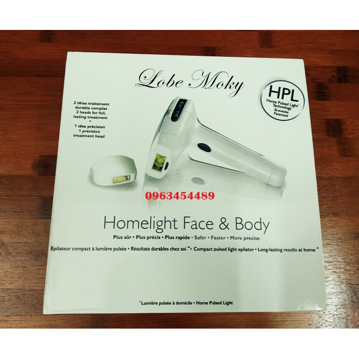 Bộ máy Máy triệt lông trẻ hóa da mini Lobe Moky T-006 tặng gel triệt lông