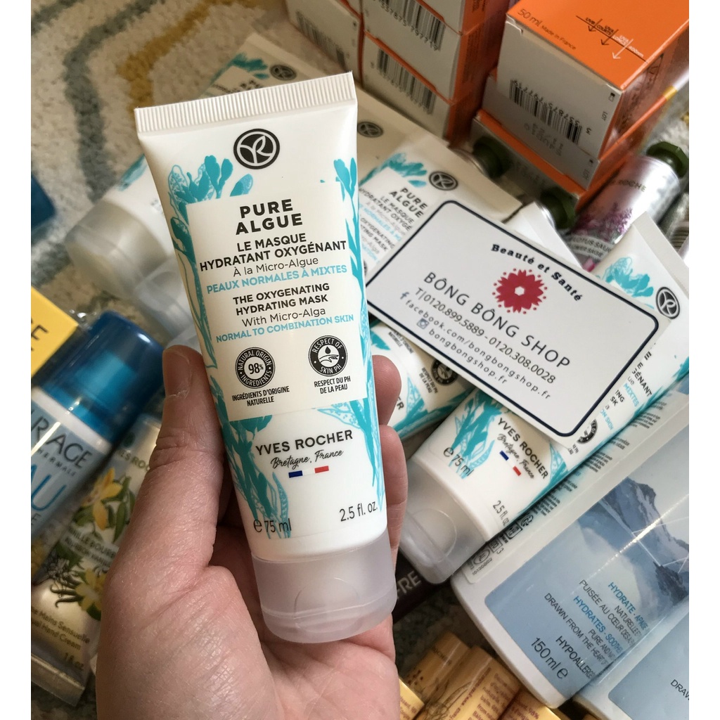 Mặt nạ dưỡng ẩm Yves Rocher Pure Algue chiết xuất vi tảo