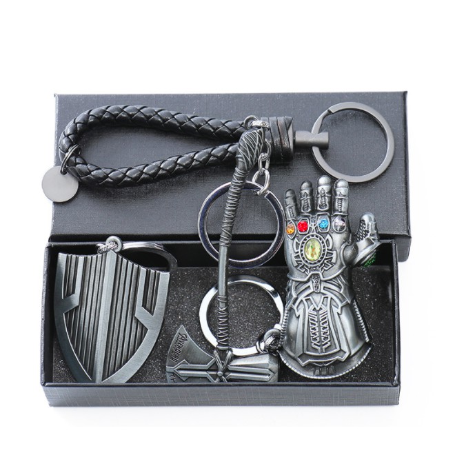Bộ 3 móc khóa Marvel DC Avenger Captain American Ironman Thor Thanos Superman Batman nhiều mẫu mã cực chất - Ráp
