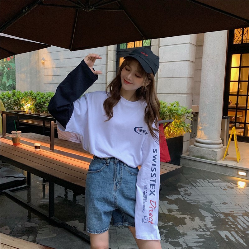 Áo nữ tay dài dáng rộng phong cách Hàn Quốc | BigBuy360 - bigbuy360.vn