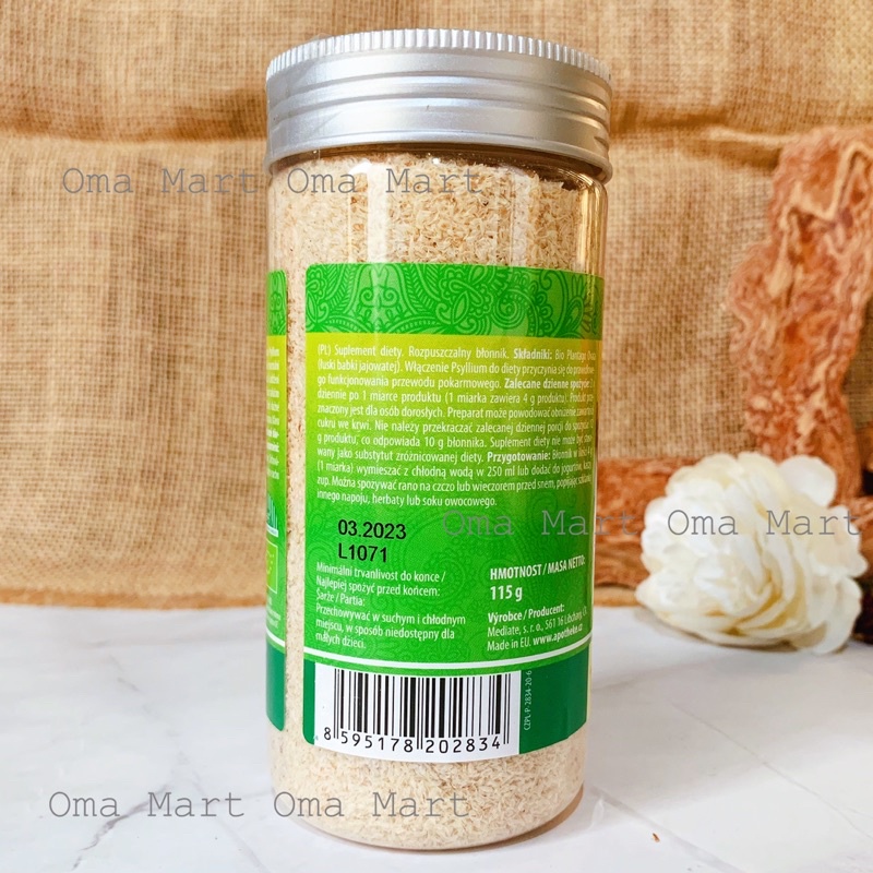 Bột vỏ hạt mã đề hữu cơ Apotheke 115g