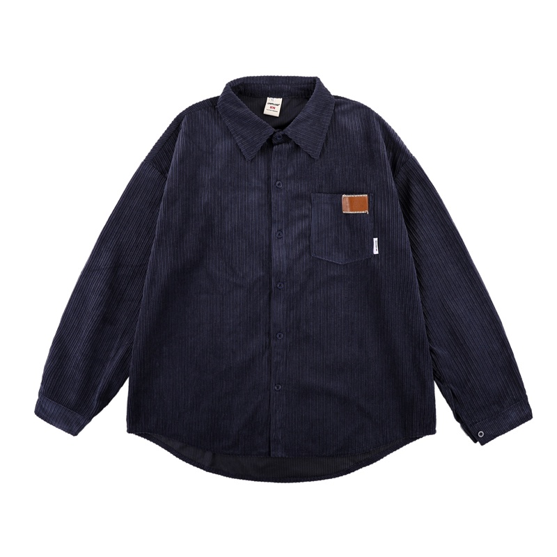 Áo Khoác Sơ Mi Nhung Kẻ Tay Dài Dáng Rộng Phong Cách Thời Trang Retro Mỹ Cho Nam Giới Có Size S-3XL