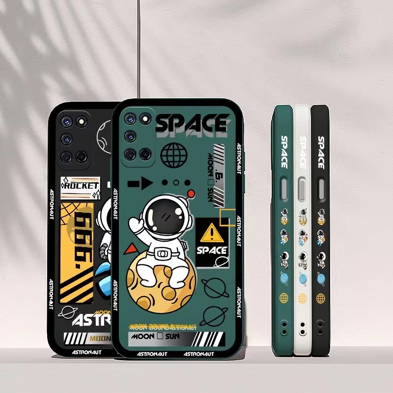 Ốp lưng Realme 5 5i 6i C1 2 2 Pro U1 C2 5 Pro 6 Pro 6 6S 8 5G V5 X K3 5s XT K5 7 Pro GT 5G Q3 Pro GT Master GT Neo GT 2 5G Vỏ điện thoại của Astronaut Edge 90 ° Silicone
