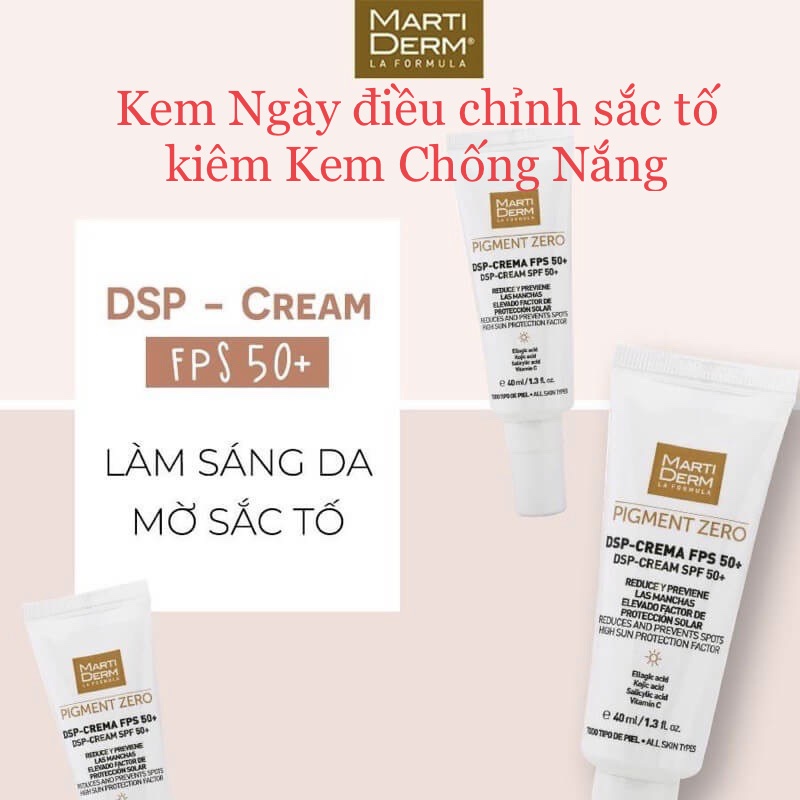 Bộ Sản Phẩm Dưỡng Da Ngày Đêm Làm Sáng & Mờ Đốm Sắc Tố - MartiDerm Pigment Zero DSP SPF50/DSP Renovation/DSP Illuminator