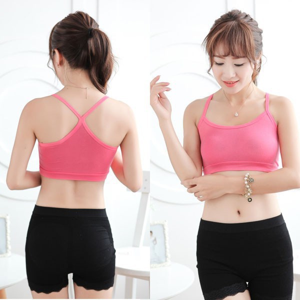 Áo ngực lửng không gọng dây đan chéo co giãn tốt cho nữ tập thể thao