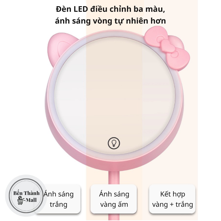 [Đa năng] Gương trang điểm kiêm đèn LED ngủ Desk & Lens HH-168 [3 màu ánh sáng]