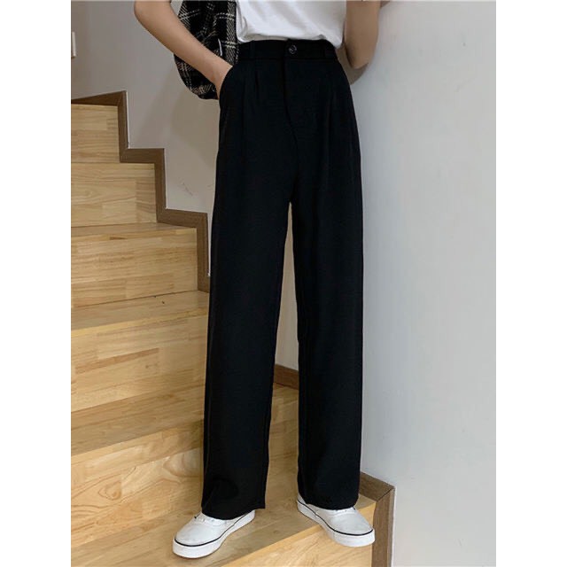 Quần Culottes Nữ Cạp Cao Vải Đũi 🦋 Quần Suông Nữ Ống Rộng Dáng Dài 2 Màu 🦋