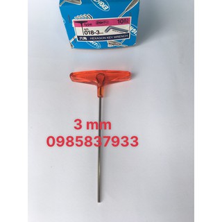 Tay vặn lục giác chữ T 3 mm 018-3H Eight Nhật tay cầm nhựa chống dàu mỡ tại Máy NTT vặn ốc chìm hiệu quả