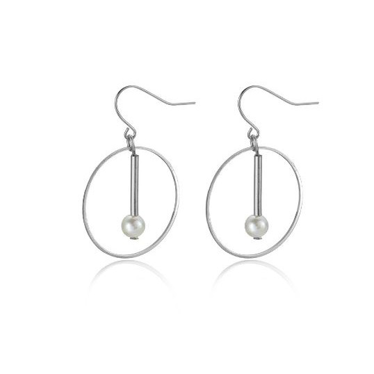 M 27 Hoa tai đính hạt nhựa dáng khuyên tròn thời thượng