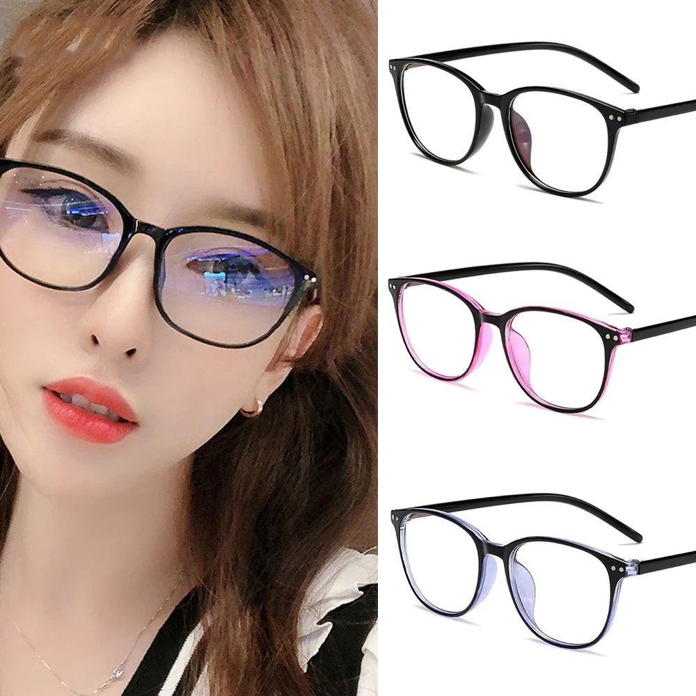 Mắt Kính Gọng Tròn Bằng Nhựa Trong Suốt Chống Ánh Sáng Xanh Phong Cách Hàn Quốc Dành Cho Nam