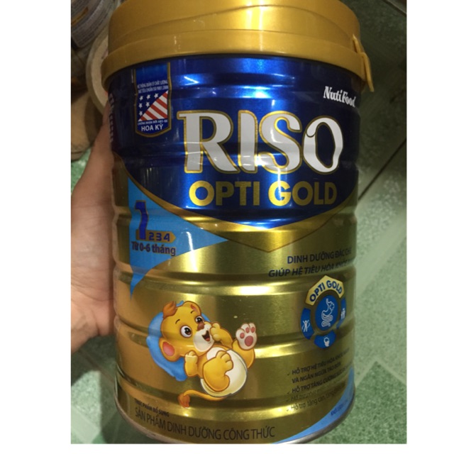 Sữa bột NUTI RISO OPTI GOLD số 1,2,3,4 lon 900g date 2023