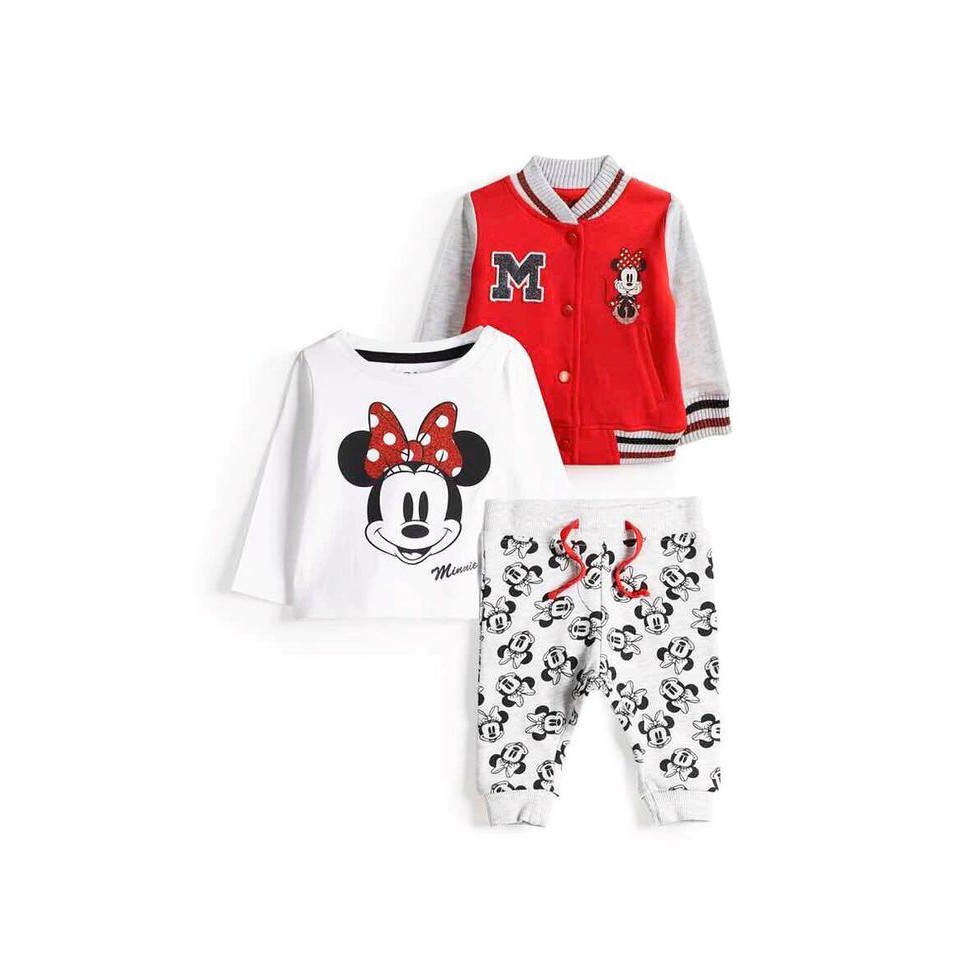 BỘ NỈ DA CÁ 3 CHI TIẾT MICKY BÉ GÁI HM SZ 10-25KG