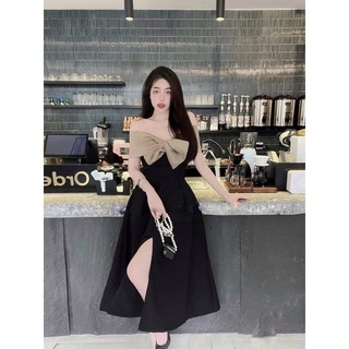 Đầm xoè nơ ngực có mút Tapta