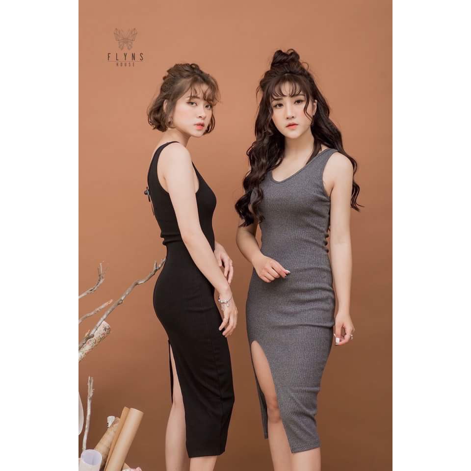 combo 2 đầm body thun gân sỉ