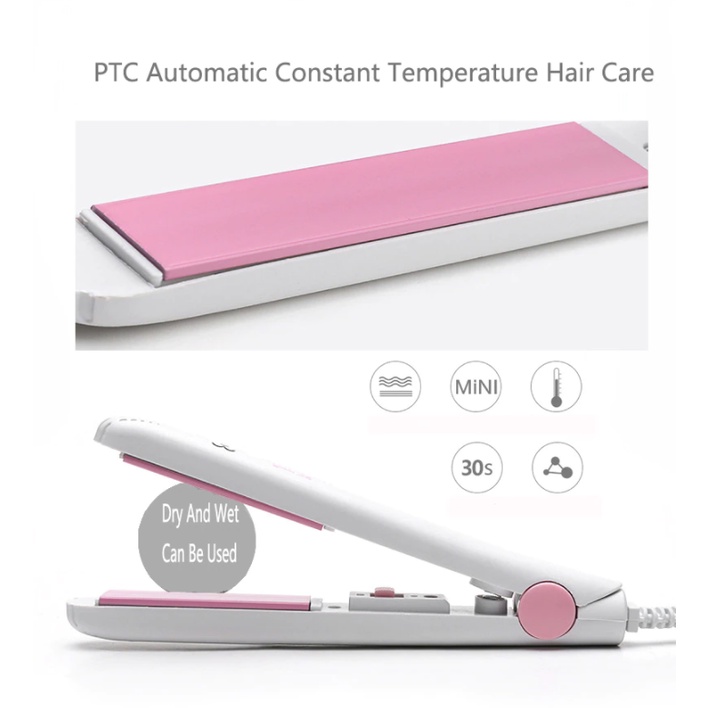 Máy Là Tóc Mini Kute - Make Time - Uốn Duỗi Tóc Đa Năng - Nhỏ Gọn - Tiện Lợi - Làm Nóng Nhanh - Bảo Hành 1 Đổi 1
