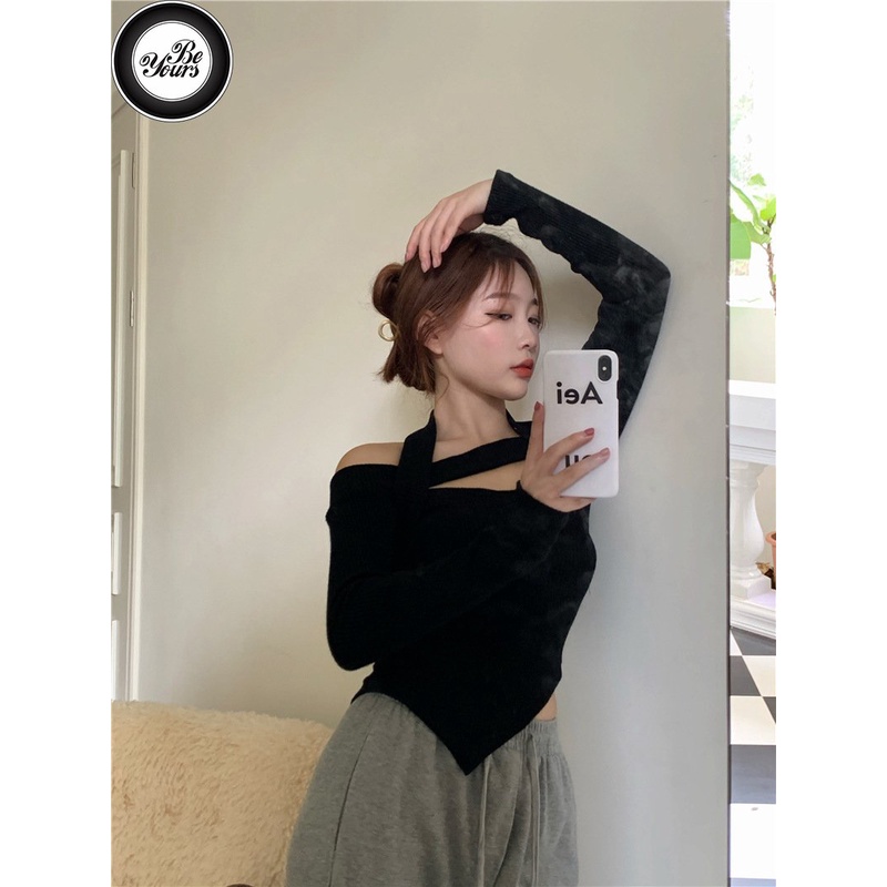 Áo Thun Croptop Tay Dài Hở Vai Ôm Dáng Kiểu Áo Hot Girl Kiểu Sang Chảnh "HỞ VAI ADAM" | BigBuy360 - bigbuy360.vn