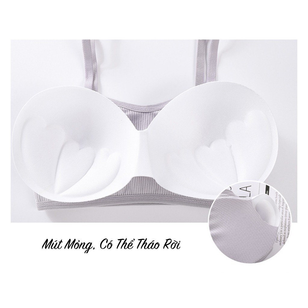 Mẫu Mới Áo Bra Hai Dây Len Tăm Quả Ngang Xịn Sò BR19