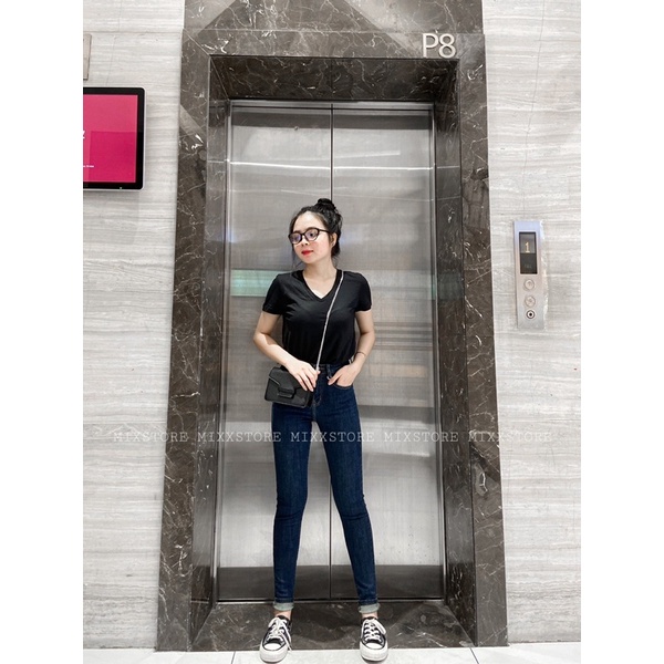 Quần Jean Skinny Lưng vừa ngang rốn G A P ko was chất co giãn thoải mái