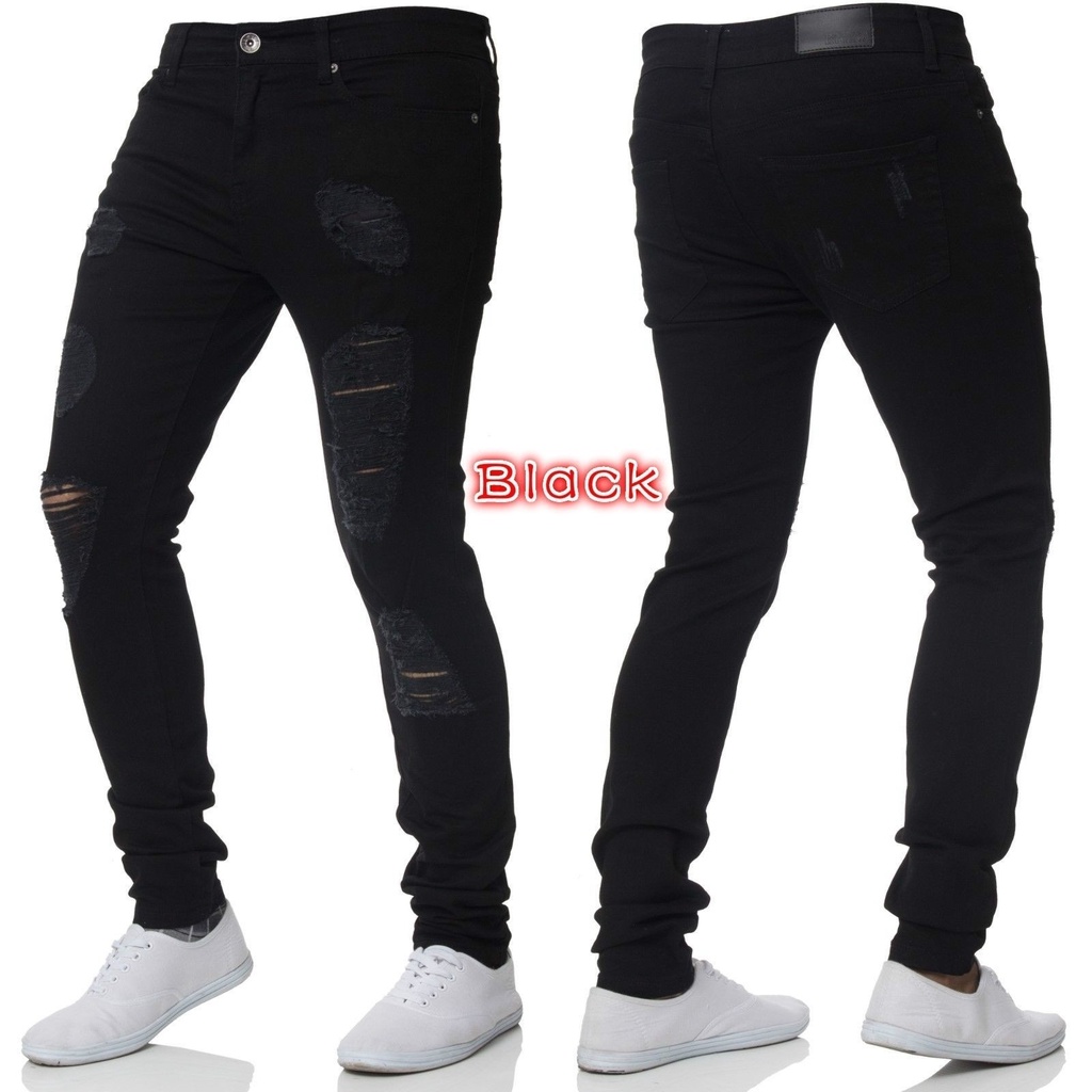 Quần Jeans Skinny Nam Rách Gối