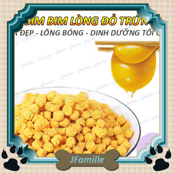 [GIÚP MƯỢT LÔNG]Petsnack JFamille, Bim Bim Lòng Đỏ Trứng, Bổ Sung Lecithin, Giảm Lông Xơ Rối, Cải Thiện Vấn Đề Về Da.