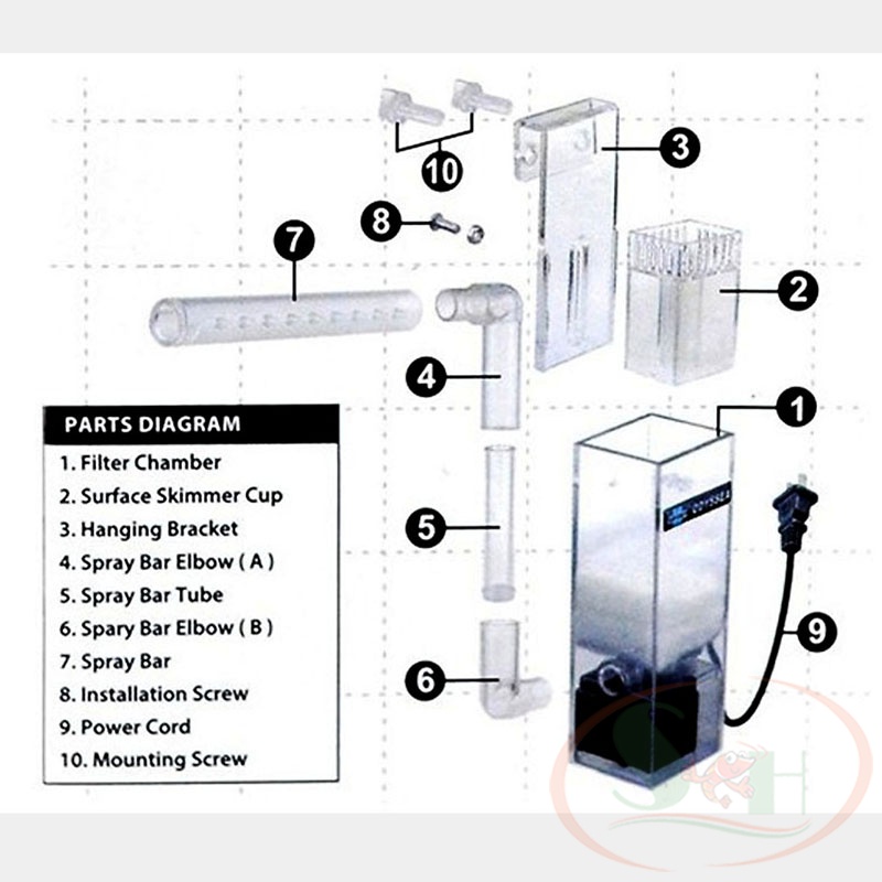 Lọc váng Odyssea Clean 100 Surface Skimmer hút váng dầu mặt bể cá thủy sinh