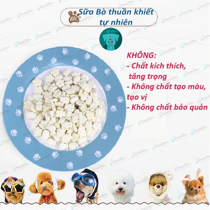 [SỮA BÒ TIỆT TRÙNG]Viên Sữa Bông Mai JFamille, Bổ Sung Canxi, Chắc Khỏe Xương, Ít Béo, Dễ Hấp Thu. JF99