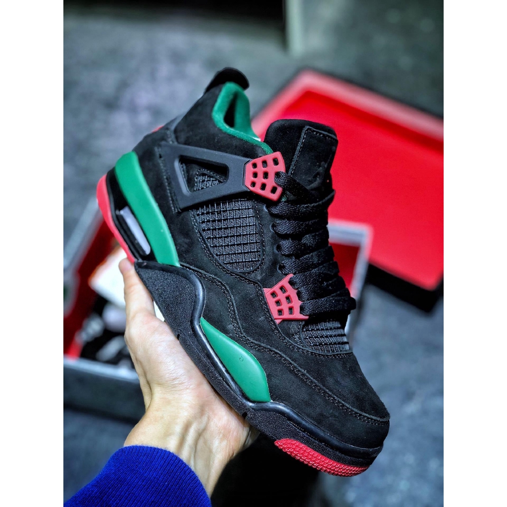 [bjoulo.vn] Giày bóng rổ thể thao nam Air Jordan 4 AQ3816-063 Đen xanh