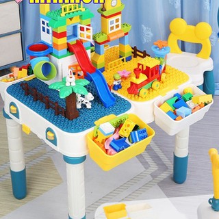 Bộ bàn xếp hình lego loại lớn 292 chi tiết, 1 bàn 1 ghế 1 bộ lego đa năng đầy đủ