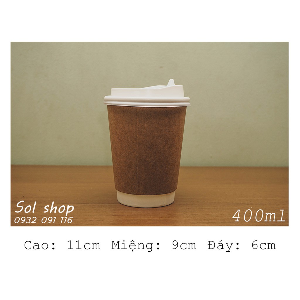 Ly giấy Kleur - Set 25 Ly nóng 2 lớp Kraft 12oz - 400ml