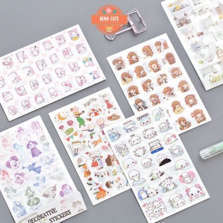 Sticker dán ⚡ĐEN TRẮNG VINTAGE⚡ TRONG SUỐT decor