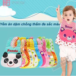 Yếm ăn chống thấm có máng cho bé