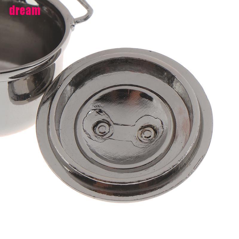 Mô Hình Nồi Nấu Ăn Bằng Thép Không Gỉ Tỉ Lệ 1 / 12 Trang Trí Nhà Búp