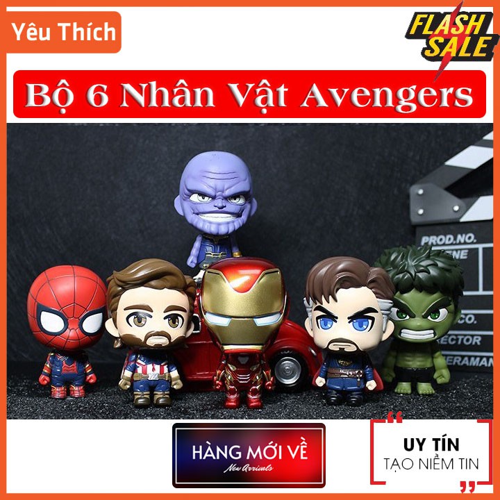 [6 Nhân Vật ] Bộ mô hình đồ chơi 6 nhân vật siêu anh hùng Avengers CosBaby Siêu Đẹp