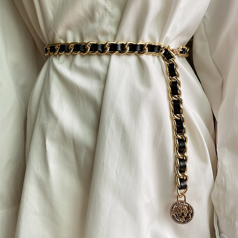 Thắt lưng kiểu dây xích kim loại thời trang phong cách Hàn Quốc 19590