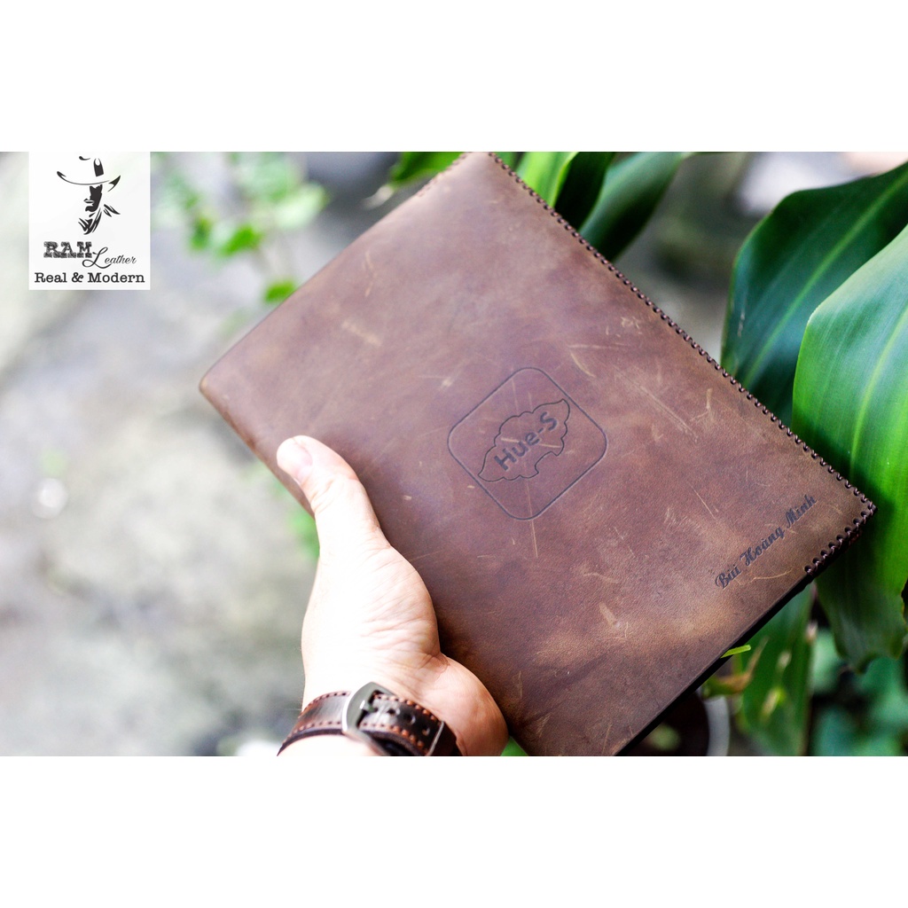 Sổ Bọc Da Bò Sáp Ngựa Khâu Tay Thủ Công - Ram Leather