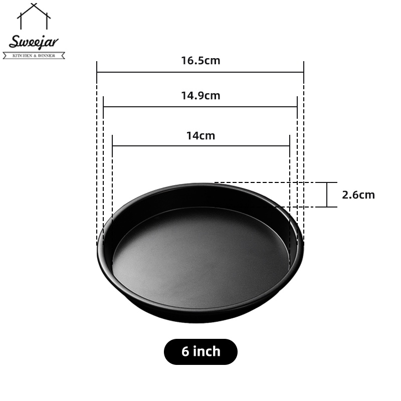 SWEEJAR Khay nướng bánh pizza  bằng thép carbon không dính bền bỉ với size 6/8/9 inch