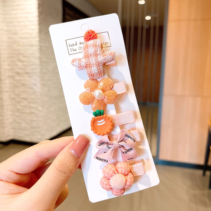 Set 5 Kẹp tóc hình hoa nơ dễ thuơng cho bé gái.